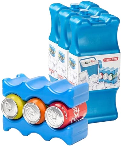 Plasticforte Koelelementen voor blikjes - 22 x 9 cm - 3x - blauw - blikken koelelement