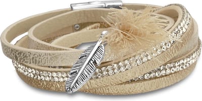 Montebello Armband Rani Gold - PU Leer - Bedels - 19cm