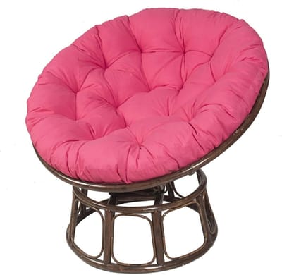 Stoelkussen Rond - Hangstoel Kussen - Buiten Ontspannen - Dik Katoen Gevuld - 110 cm - Roze