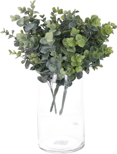 Bellatio Design Kunstplant takken Eucalyptus Cinera - 3x - 32 cm - bosje/bundel - bladgroen stelen - decoratief