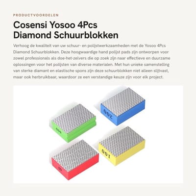 Schuurblokken 4 Stuks - Diamant Polijstpads - Slijpen/Gruwen - Voorsteen/Ceramiek - Gebruiksvriendelijke Ontwerp - Slijtvast