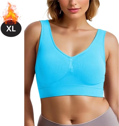 Bovista BH Zonder Beugel - Zonder Bandjes - Push-up Bh's - Comfort Beha - Gemengd - Comfortabel - Lichtblauw - Maat XL