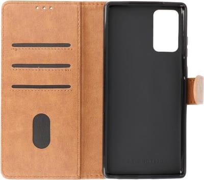 Hoesje Geschikt voor de Samsung Galaxy Note 20 - Kaarthouder Book Case Telefoonhoesje - Bruin