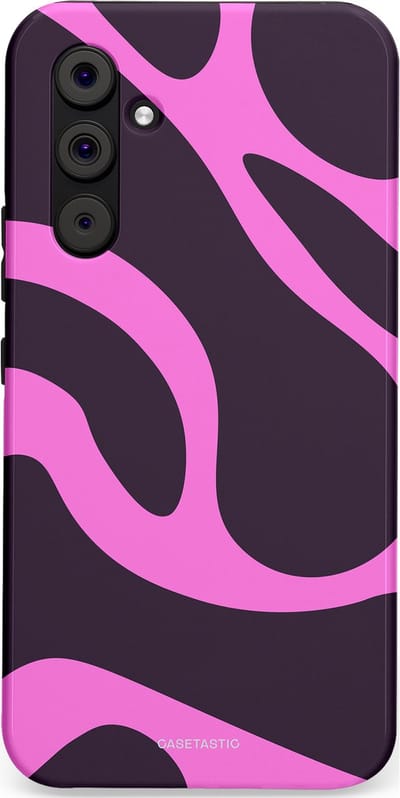 Casetastic hoesje geschikt voor Samsung Galaxy A54 (2023) 5G - Dubbellaagse bescherming - Roze Paarse Lavendel Abstractie - Fashion Case - Donkergrijs Roze