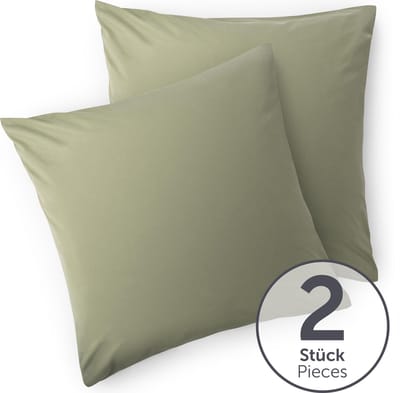 Blumtal - Set Van 2 Kussenslopen - Superzachte Premium Jersey Kussenhoes - 100% Katoen - 80 x 80 cm - Olijfgroen