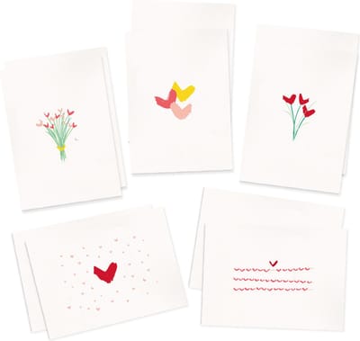Mix modern - 10x wenskaarten - ansichtkaarten - harten - bloemetje - liefde - love you - huwelijk - thinking of you - verschillende designs - moderne - luxe - gift - zonder tekst