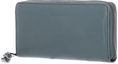 FREDsBRUDER Leren Portemonnee Me and My Bag Ziparound Wallet Dusty Blue Blauw