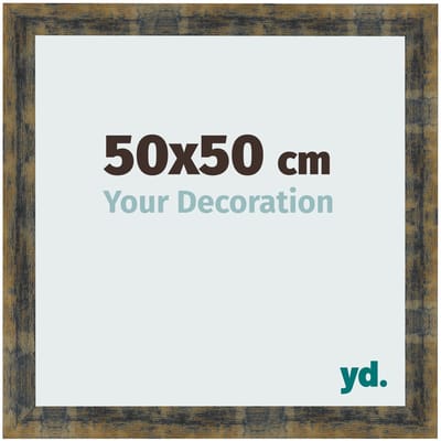 Your Decoration - Fotolijst 50x50 cm - MDF - Blauw Goud Gemeleerd - Pisa