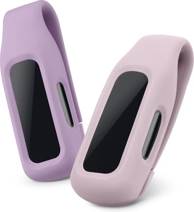 kwmobile 2x Clip Holders for Fitbit Inspire 3 / Inspire 2 / Ace 3 Clip On - Fitness Tracker Case Holder Replacement Set - TPU Silicone Tracker Holder for Sport - Light Lavender / Dusty Pink