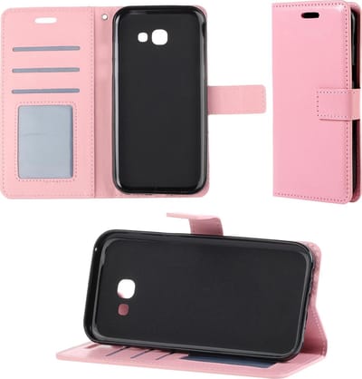 Hoesje - Geschikt voor Samsung Galaxy A5 2017 - Luxe Bookcase - Walletcase Hoes - Portemonnee - Cover - Telefoonhoes - Lichtroze