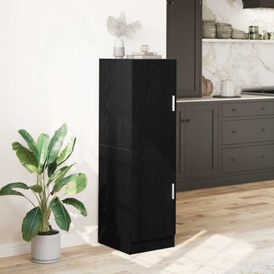 vidaXL - Keukenkast - 38x41,5x131,5 - cm - bewerkt - hout - zwart