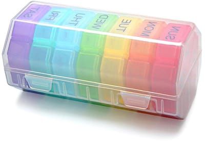 Opbergdoos voor Medicatie met 28 compartimenten - Dagelijks Medicijn Organizer voor 7 dagen - Medicatie Opbergdoos voor Ouderen, Thuis en Reizen.