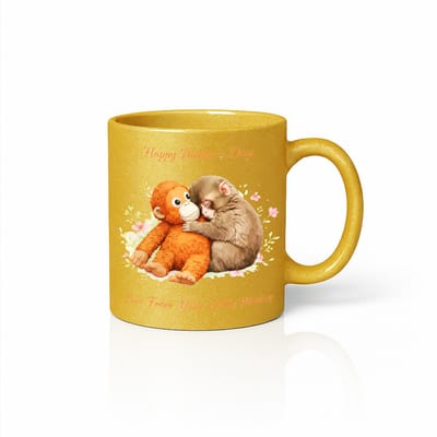 Luxe Gouden Moederdag Mok – Elegant Aapjes Ontwerp – Love From Your Little Monkey Speciaal Cadeau