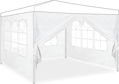 zijwand partytent - set van 4 - 2x3 m - met raam en rits - waterdicht - PVC - PE - wit