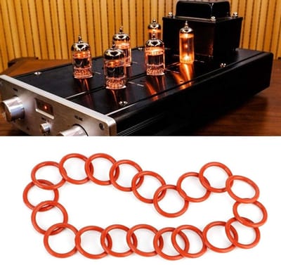 Dailygoody - Buis demper siliconen ringen - Verminder trillingen - Set van 20 stuks - Geschikt voor 12AX7 en 12AU7 - Hoge temperatuur weerstand - Mili...