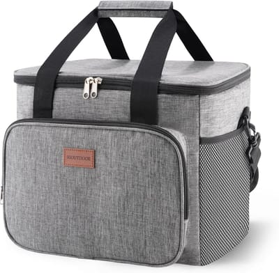 Thijox - Geïsoleerde opvouwbare koeltas 25L - Waterdichte thermische tas voor lunch, picknick, brunch - Draagtas voor heren en dames, grijs