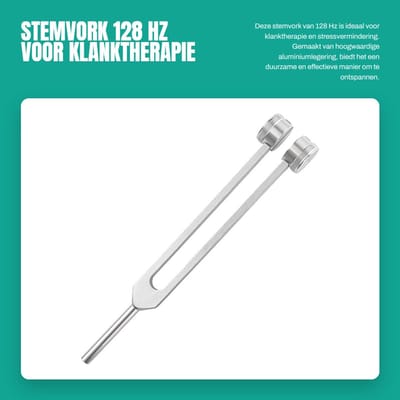 Dailygoods- Stemvork 128 Hz - Aluminiumlegering - Klanktherapie - Chakra Healing - Stressvermindering - Robuust en duurzaam - Geluidsvork