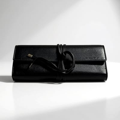 Cavill - Luxe Leren Sieradentasje - Compact 21x85 cm - Reis Sieraden Organizer - Zachte Vakjes Lussen - Praktisch Elegant