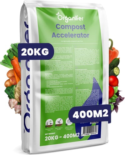 Compostversneller - 20 Kg Voor 100-400 M² Of 20 M³ - Voor Hoogwaardige Compost In Minder Tijd - Bevordert Snelle Humusvorming - Ondersteunt De Activiteit Van Regenwormen - Reguleert De Ph - Bevat Guano - Organisch Gehalte (58%) - Organifer