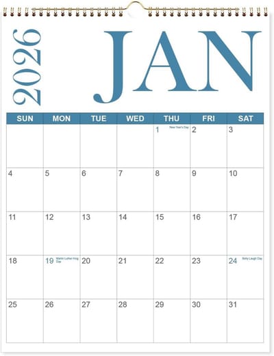 Grote Wandkalender 2025-2026 (18 Maanden) - Jaarkalender met Feestdagen en Juliaanse Datums