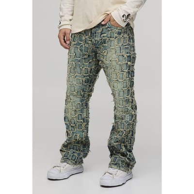 Slanke Uitlopende Distressed Gewassen Jeans | Antique Wash | Size 28R