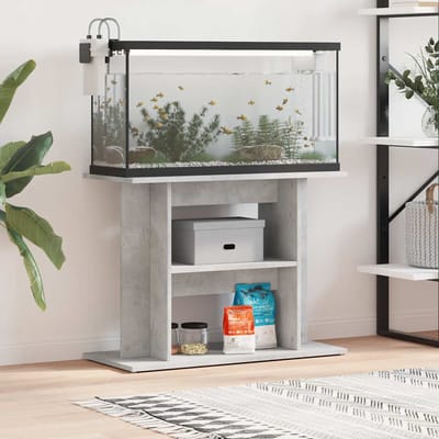 vidaXL - Aquariumstandaard - Betongrijs - 80x35x60 - cm - Bewerkt - hout