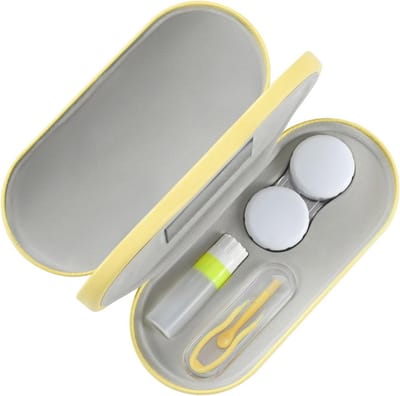 Dubbellaagse brillenkoker - 2-in-1 zonnebrillendoos voor contactlenzen - Draagbare reisbrillentas met spiegel - Ultralicht opbergetui voor iedereen