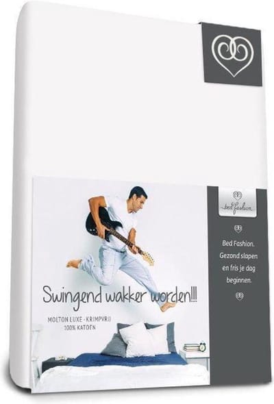 Bed-Fashion molton hoeslaken de luxe, krimpvrij 80 x 210 cm