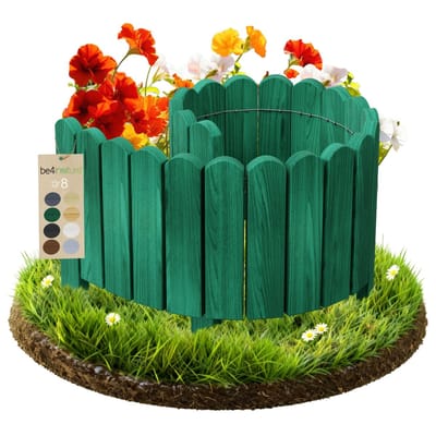 be4nature Flexibele Rolboarder hout 100 x 30 cm Donkergroen Geïmpregneerde Borderrand tuin Tuinafscheiding Gazonafscheiding