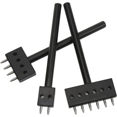3 stuks Leren Priempons Staal Warmtebehandeling Slijtvastheid Snel Ponsen Leren Pons black