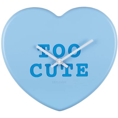 Karlsson Wandklok Heart Candy - Blauw - 30x6.2x27cm - Wandklok Scandinavisch