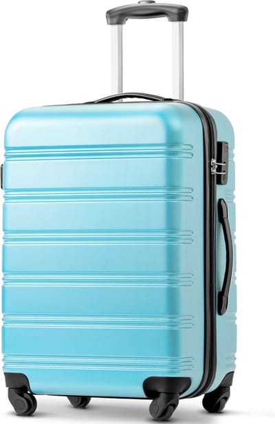 Merax Hardcase Koffer - Reiskoffer met 4 Wielen - Handbagage - ABS Materiaal - 74.5 x 50.5 x 31.5 cm - Lichtblauw