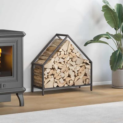 vidaXL - Brandhoutrek - 60x25x60 - cm - koudgewalst - staal - zwart