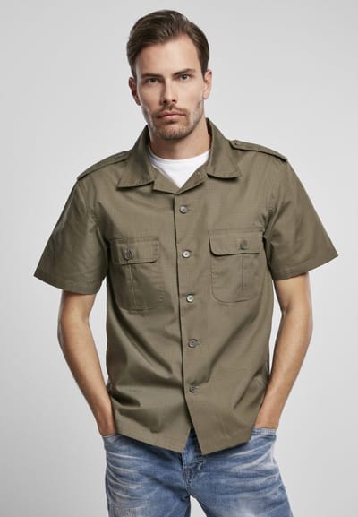 Urban Classics Overhemd -3XL- US Hemd Ripstop 1/2 Groen