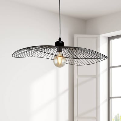 Searchlight Hanglamp Wave, zwart, Ø 71 cm, metaal