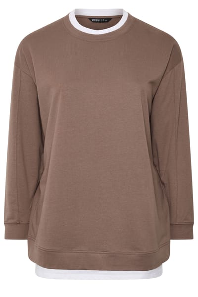 Yours Bruine 2In1 Sweatshirt Size 38