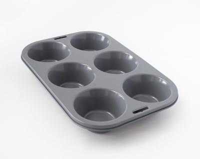 XL Muffinvorm - Cupcake bakblik - Bakken van lekkernijen - Antiaanbaklaag - 6 XL cups - Roestvrij staal