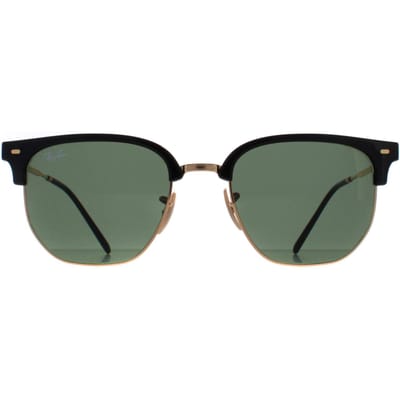 Ray-Ban Vierkant Unisex Zwart op Goud Groen RB4416 New Clubmaster