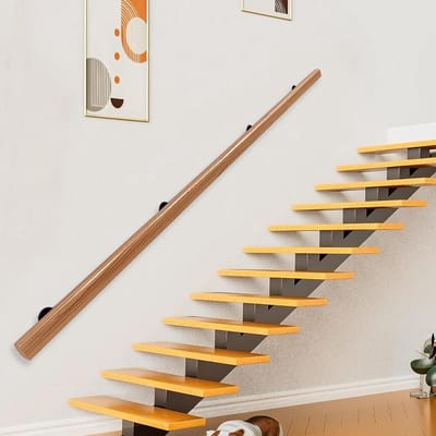 Houten trapleuning - Steun voor trap - Veilig traplopen - Massief hout - 300 cm - N.v.t.