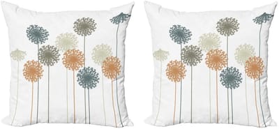 ABAKUHAUS Paardenbloem Kussenhoes Set – 2×45 cm – Dubbelzijdig bedrukt