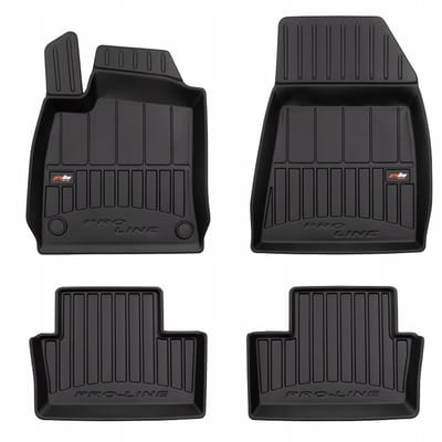 FROGUM – 3D Rubber Vloermatten voor RENAULT CLIO E-Tech V (vanaf 2019) – Set van 4 – TPE – Hoge rand 6 cm – Organizer
