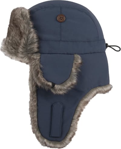 Hatland - Pilotenmuts met imitatiebont voor volwassenen - Wilbar - Blauw - maat L/XL (60CM)