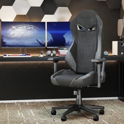 Wishdor - Ergonomische Bureaustoel - Verstelbare Lendesteun En Hoofdsteun En 4D Armleuningen - Kuipvormig Ontwerp - Voor Werkplek - Stoffen Bekleding Met Metalen Onderstel - Donkergrijs - 60 X 53 X 132 Cm