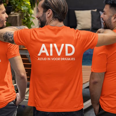 Oranje Koningsdag T-shirt - Maat XS - AIVD Altijd In Voor Drankjes Back - Heren Feestkleding & Carnavalskleding