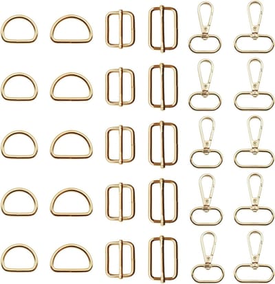 D-Ringen Glijdende Gesp met Draaihaak en Triglide voor Verstelbare Riemen en DIY Accessoires met Magnetische Knoppen en Transparante Opbergdoos, 25mm