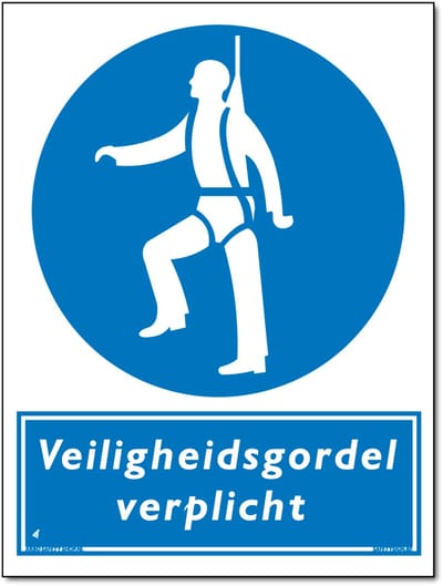 Veiligheidsgordel verplicht bord - Forex - 30 x 40 cm