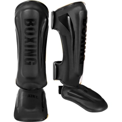 Protège-jambes professionnel de combat libre avec protection du dos du pied Sanda Taekwondo Boxe Équipement de protection pour adultes enfants S