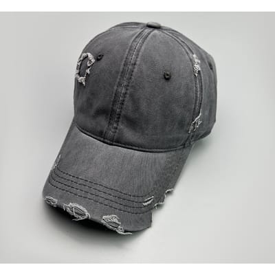 Casual Notch Effen Persoonlijke Baseballpetten Nieuw Unisex Ademend Gebroken Stijl Zonneklep Ins Veelzijdig Verweerd Mode Vizierpetten 52-60cm black
