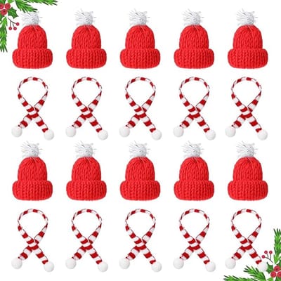 Mini Kerstmutsen - Pakket Van 20 - Kerstmuts - erstmanmuts - Mini - Voor Kerstmis, Wijnfleshoes, Poppenhuis, Kerstfeesten