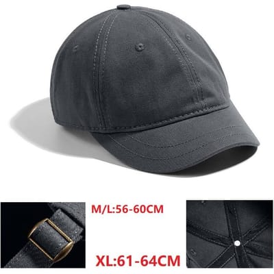 Casquette de Baseball à Visière Courte Grande Taille Tête Large Homme Os Large Femme Oversize Snapback Chapeaux de Soleil 55-60cm 61-65cm (as the picture,XL 61-65cm)